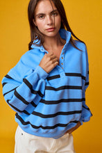 Blue Black Addison Stripe Pullover