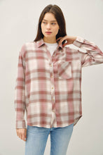 Dusty Pink Vintage Plaid Boxy Shirt