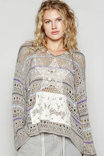 Olive Multi V-neck long sleeve stripe thin sweater hoodie POL top