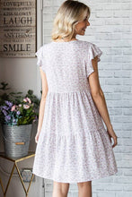 Lavender Floral Flutter Sleeve Mini Dress