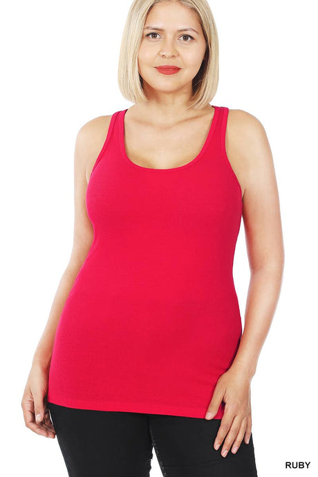 Ruby Plus Size Racer Back Rib Tank