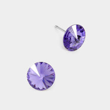 Multi 8mm Round Crystal Stud Earrings
