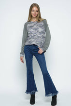 Grey Camo Knit Baseball Tee