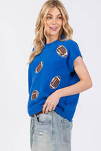Blue Game Day Football Patch Sweater