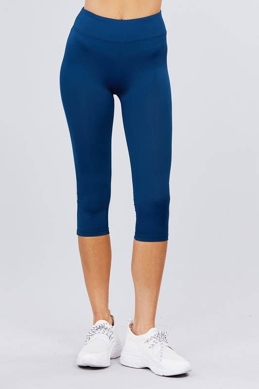 Dark Navy Workout Capri Length Pants