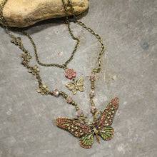 Fly High Butterfly Bling Blushing Layered Necklace