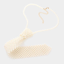 Cream Pearl Neck Tie Necklace