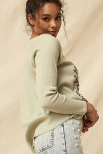 Lavender Vintage Washed Split-Neck Thermal Graphic Top