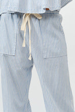 Light Blue Striped Wide Pants