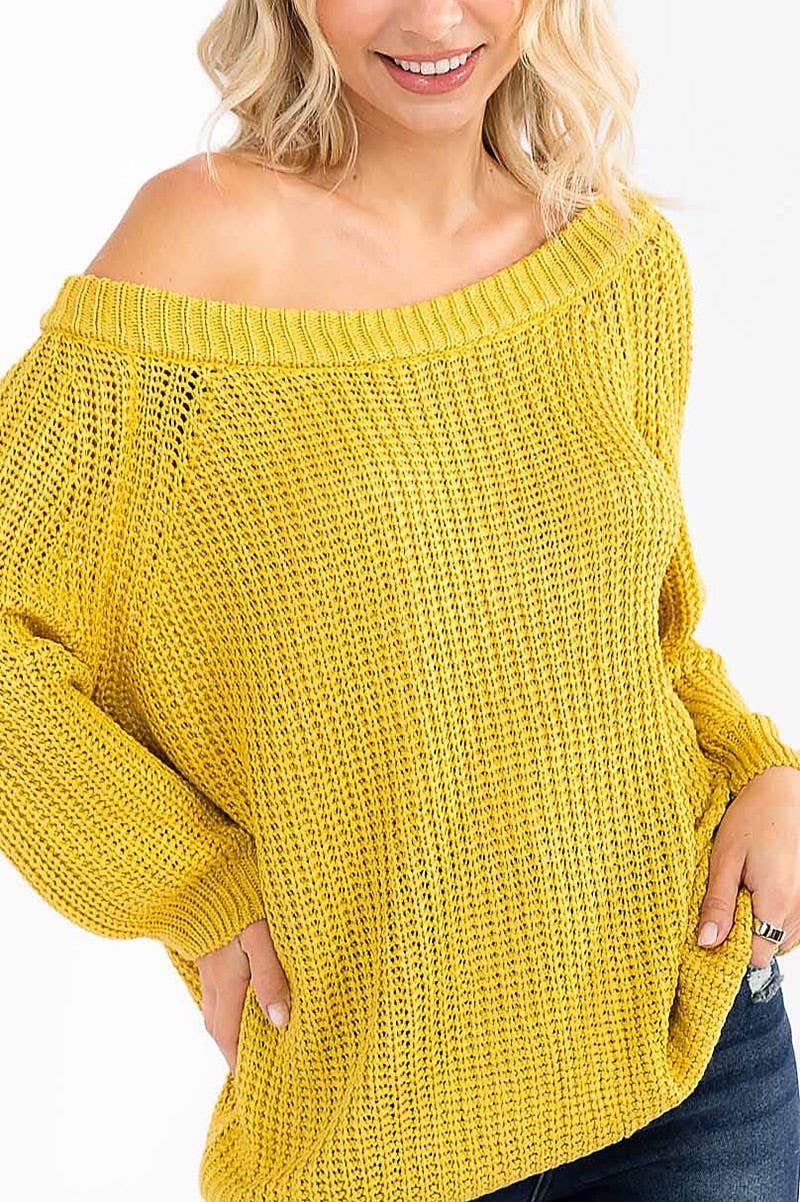 Mustard Long Sleeve Knit Pullover