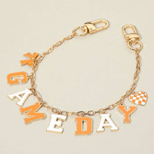 Blue Gold White Football GAME DAY Heart Charm