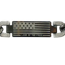 HOLD FAST Mens Bracelet Land Of The Free: Burnished Silver/Black