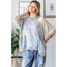Blue Washed Mix Media Casual Oli+Hali Top