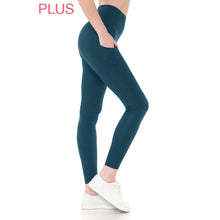 Plus Size Premium High Waist Solid Activewear Leggings: Forest Green