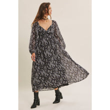 Black Multi Stunner Twisted Front Floral Midi Dress