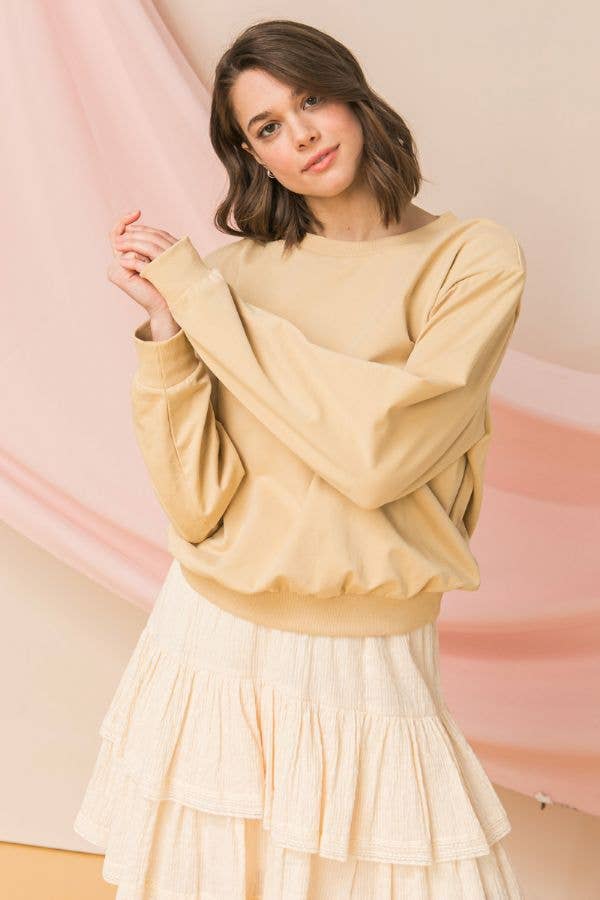 Tan sweatshirt top