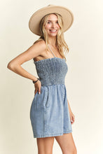 Denim Smocking Top Romper
