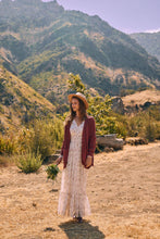 Cream Berry Dreamy Floral Mesh Maxi Dress