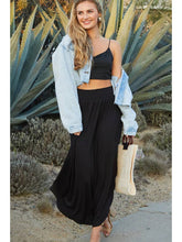 Black Smocking Waist Maxi Skirt