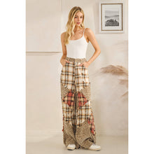 Cream Washed Plaid Leopard Oli+Hali Pants