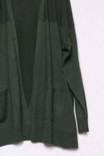 Green Plus Long Sleeve Open Front Lightweight Knit Cardigan