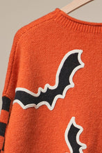 Orange Multi Checkerboard Sleeve Knit Sweater