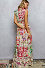 Cream Multi Feminine V-neck Smocked Waist Ruffle Floral Maxi POL Dress
