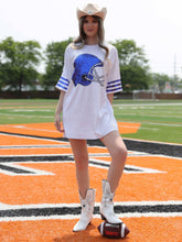 White Royal Sequin Dress with Football Helmet