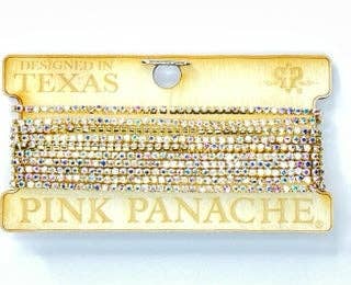 AB rhinestone gold stretch bracelet