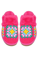 C.C Multi Color Crochet Faux Fur Winter Slippers: Beige