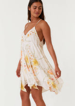 Vanilla Coral Floral V Neck Handkerchief Mini Dress