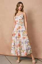 Spring Garden Honeysuckle Drift Lace Tiered Midi Dress