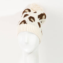 Leopard Print Pom Beanie: Pink