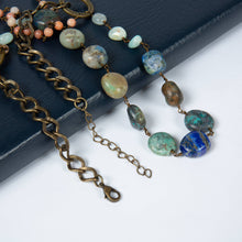 Azurite Handmade Azurite Beaded Chain Layered Necklace