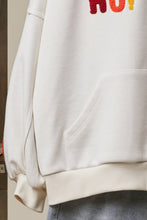 Ivory Multi HoHoHo Christmas Patch Zip-Up Hoodie