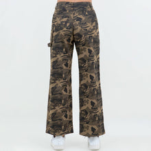 Olive Camo High Waist Wide Leg Straight Pants