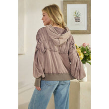 Mocha Cream Washed Quilted Hooded Oli+Hali Pullover