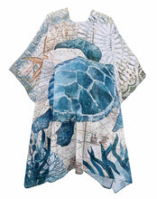 Blue Multi Open Front Sea Turtle Kimono