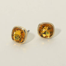 Fuchsia Cushion-cut Faceted Iridescent Stone Stud Earrings