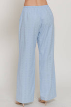 Blue Eyelet Woven Long Pants