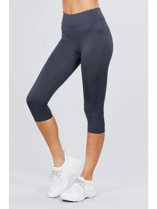 Charcoal Workout Capri Length Pants