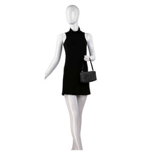 Petite Rhinestone Bling Shoulder Bag: Black