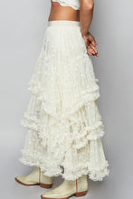 Natural Floral embroidered ruffle lace crochet POL skirts