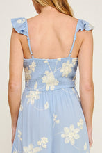 Blue Meadow Breeze Embroidered Flutter Dress