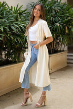 Buttermilk Short Sleeve Open Front Venti Long Top