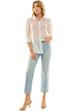 Black Oversize Sheer Button Down Top