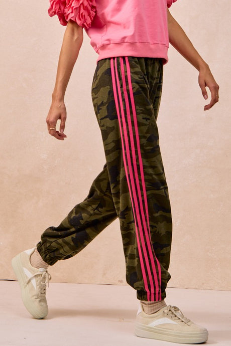 Camo Neon Pink Side Lines Bibi Track Pants 6/3/25 9958