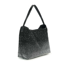 Black Glamorous Rhinestone Design Hobo Handbag
