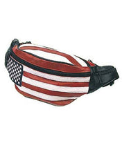 American flag cowhide leather fanny pack
