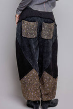 Black Multi High Rise Thermal French Terry Knit Patch Jogger POL Pants